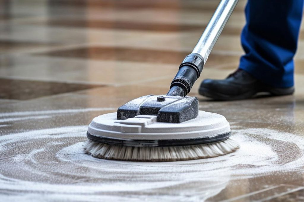 Exterior surface with long-lasting soft washing results