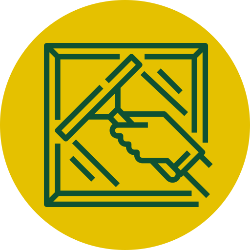 Icon representing window frame cleaning